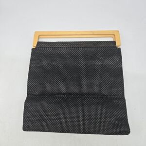 Chilewich Black Woven Handbag Foldable Clutch